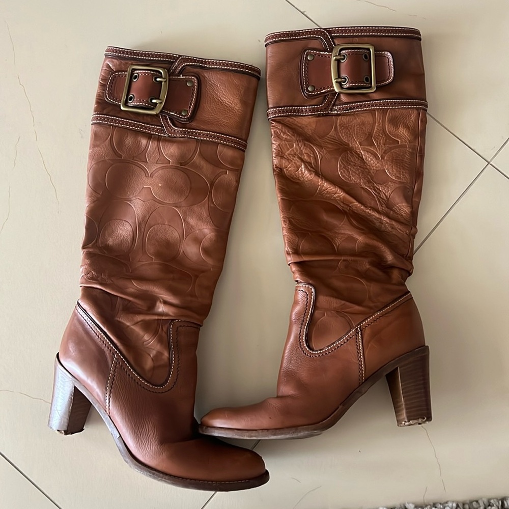 Coach signature leather boots Size US 7 Women